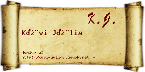 Kövi Júlia névjegykártya