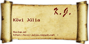 Kövi Júlia névjegykártya