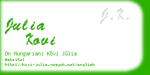 julia kovi business card