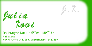 julia kovi business card